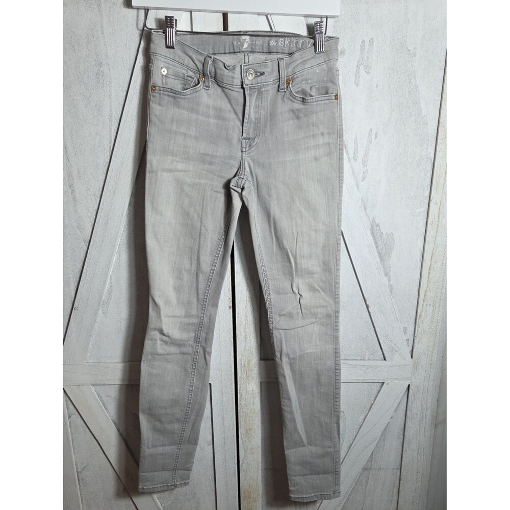 7 For All Mankind Gray Skinny Jeans Size 27